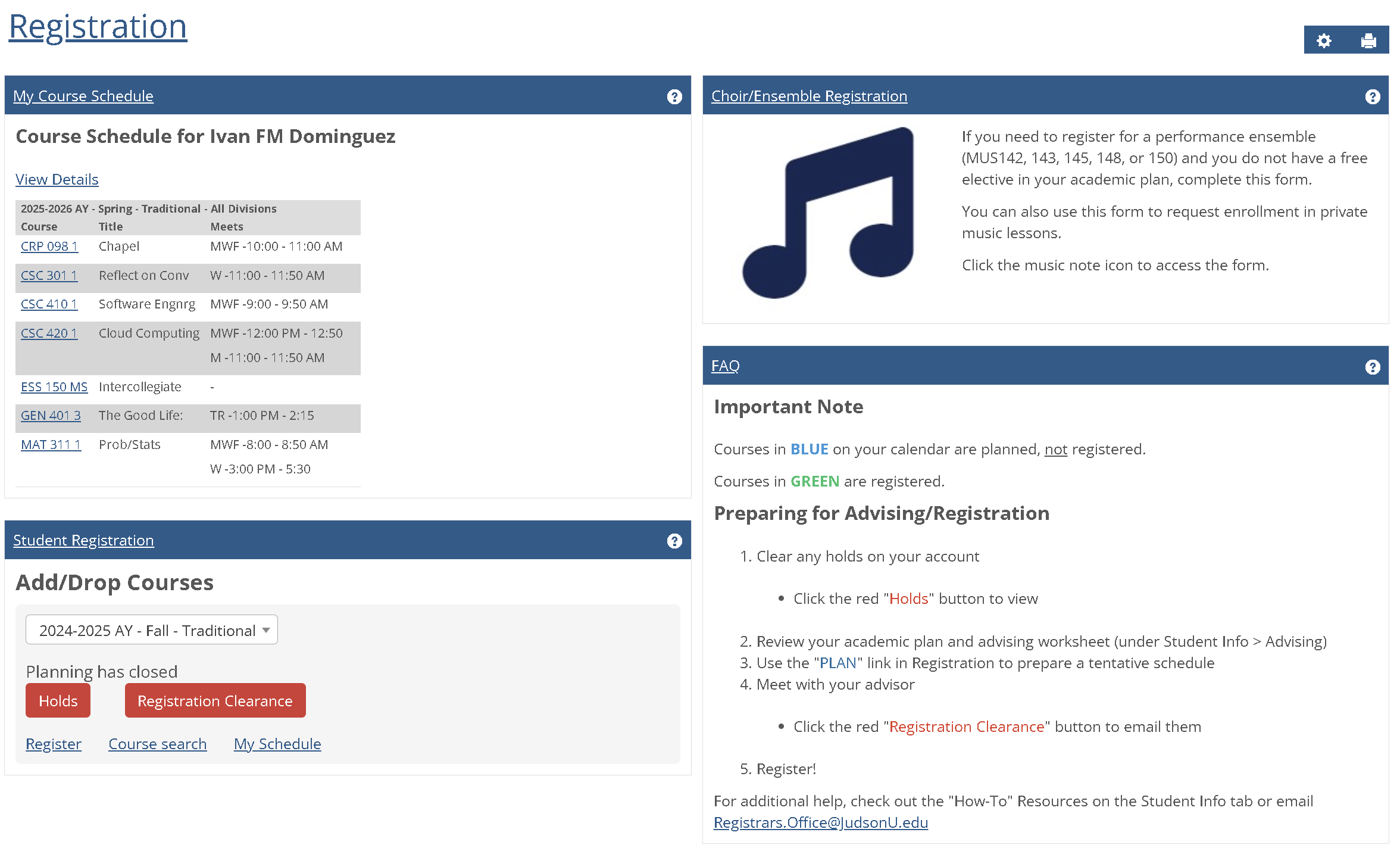 Original registration portal